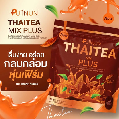 PUIINUN Thai Milk S Mix Plus Instant Thai Milk Tea Drink (15 Sachets)