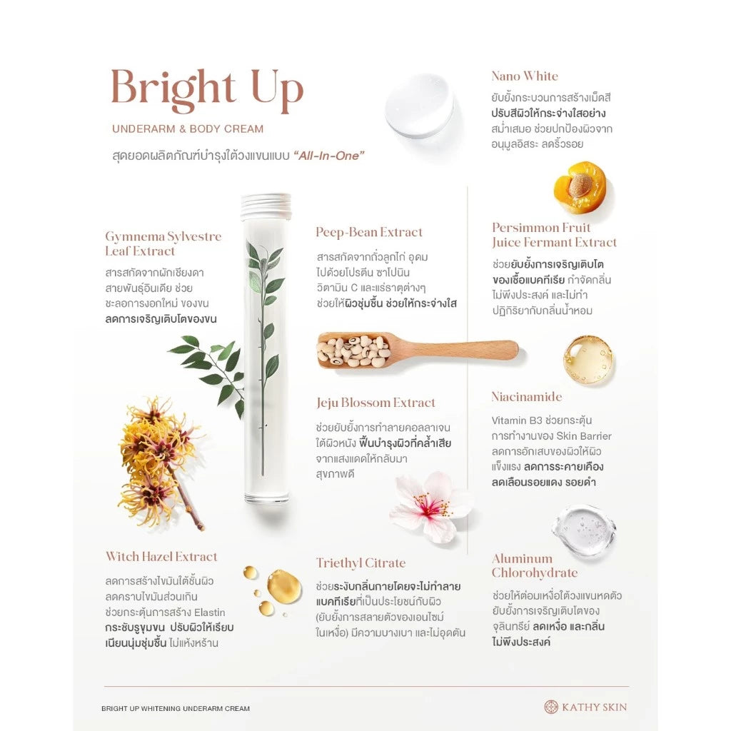 KATHY AMREZ Bright Up Underarm &amp; Body Cream 30g เคธี แอมเร็ซ เซรั่มรักแร้สูตรเข้มข้น