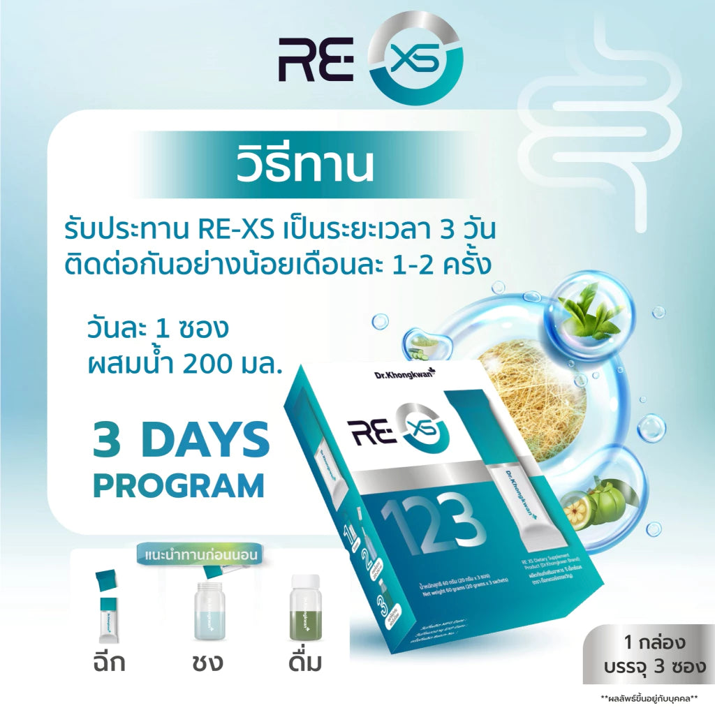 RE XS 3 Day Program Dr.khongkwan รีเอ็กซ์เอสดร.ของขวัญ 1 กล่องมี 3 ซอง