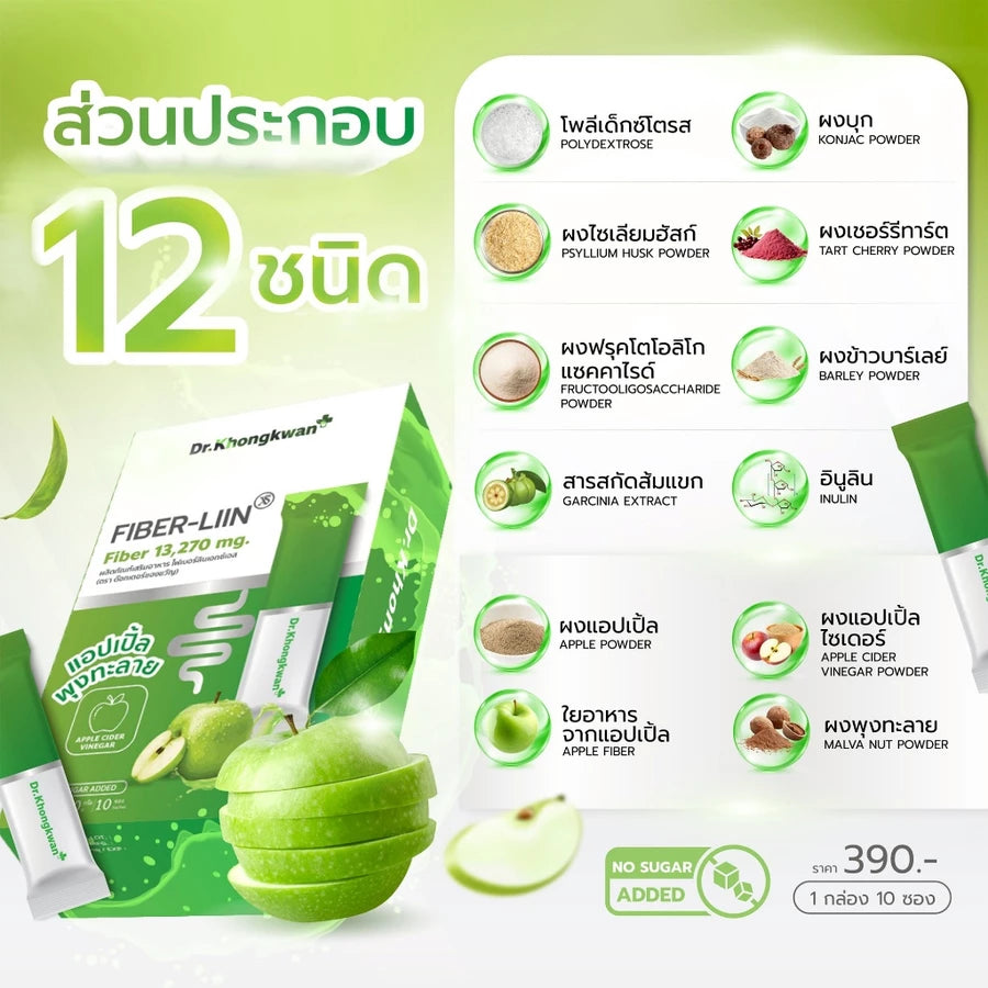 Fiber-lin Dr.Khongkwanไฟเบอร์ ลิน ดร.ของขวัญ 1 กล่องมี 10 ซอง